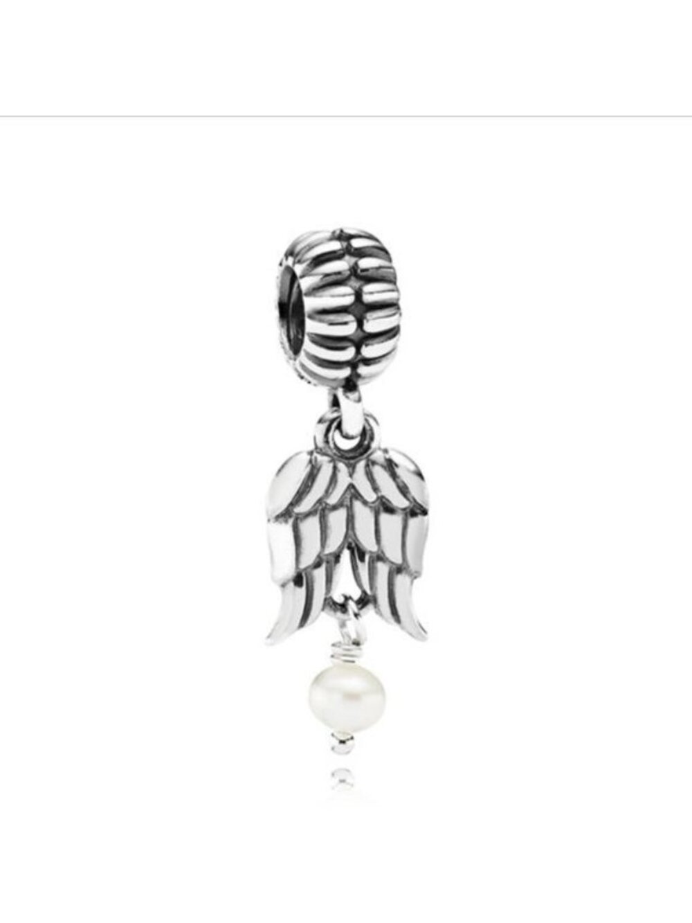 Pandora Sterling Silver Guardian Angel Dangle Bead w/ White Pearl - 790975p